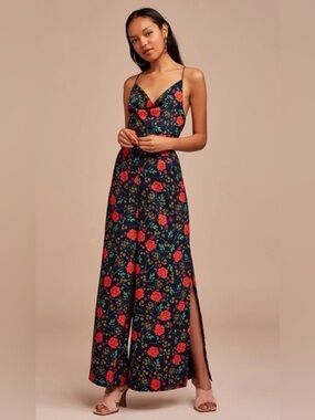 Finder Keepers Hana Floral print cowl neck jumpsuit sz M